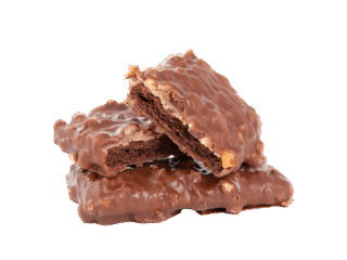 Chocolate covered bar of soft caramel toffee