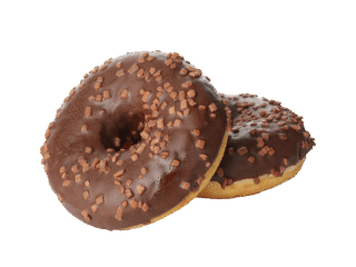 Round Baked Donut With Colored Sugar Sprinkles